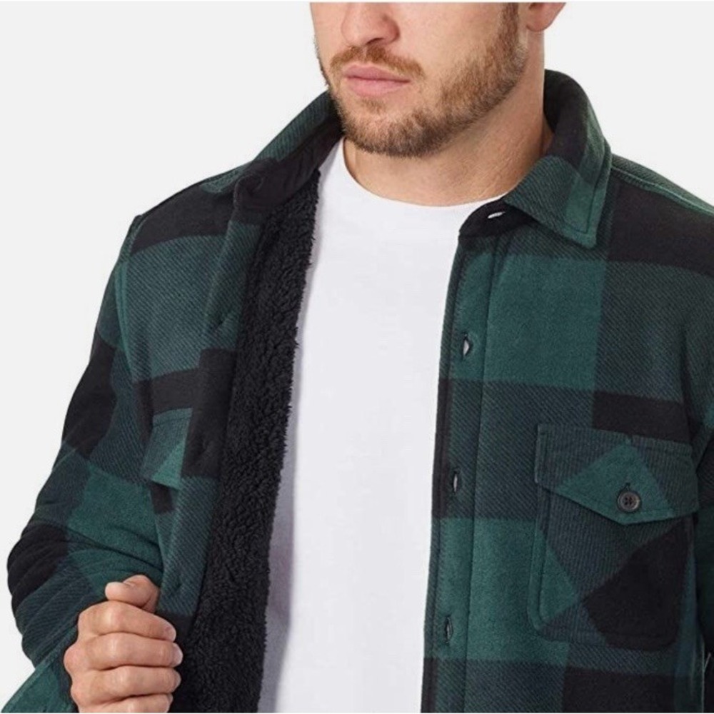 Freedom Foundry Flannel Shirt Men's Medium Button-up‎ Black/Green 100% Polyester